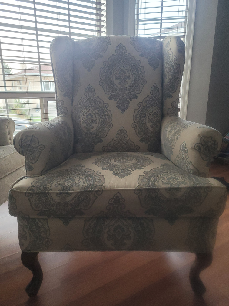 Wingback Armchair - Patterned Fabric