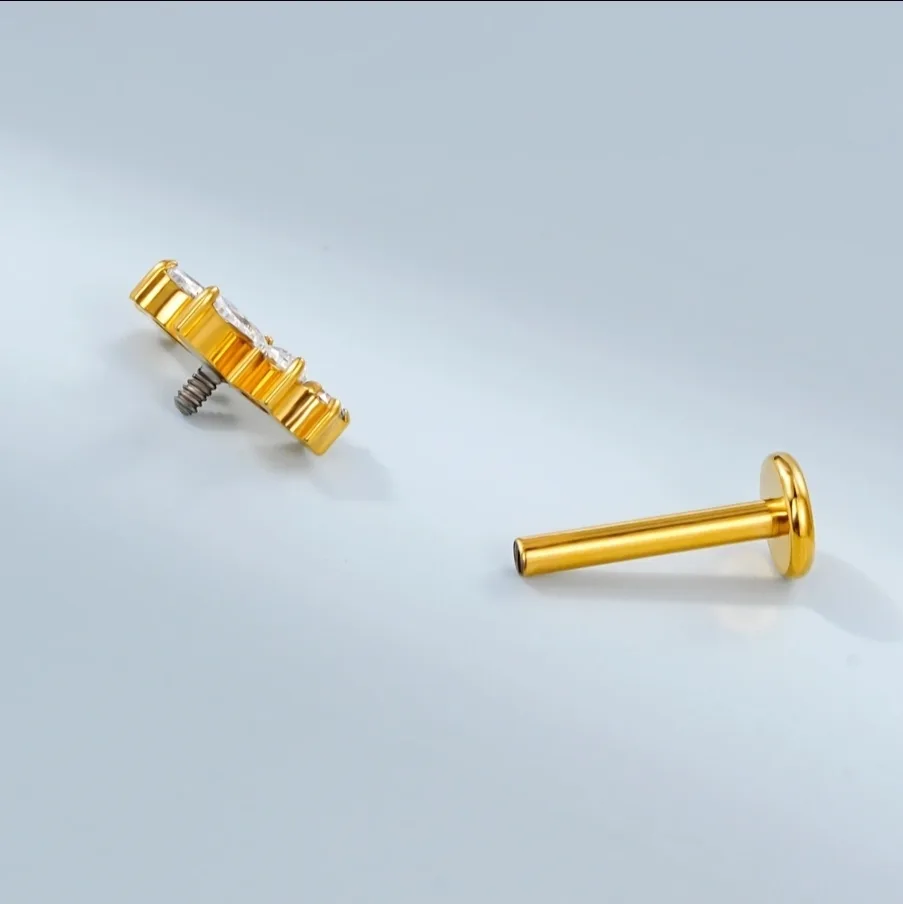 Gold Flat Back Stud Toposh Piercing image indicator(6)
