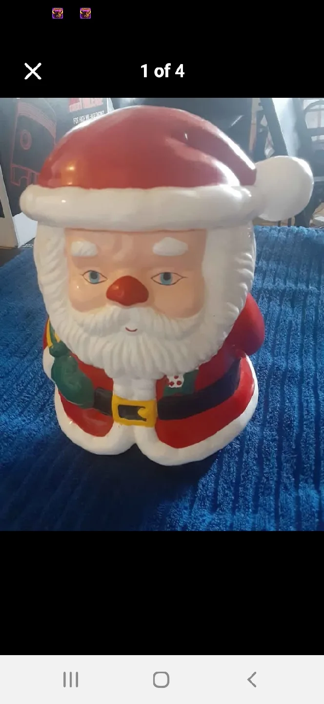Vintage Santa Claus Cookie Jar. Adds The Spirit Of Christmas. thumbnail