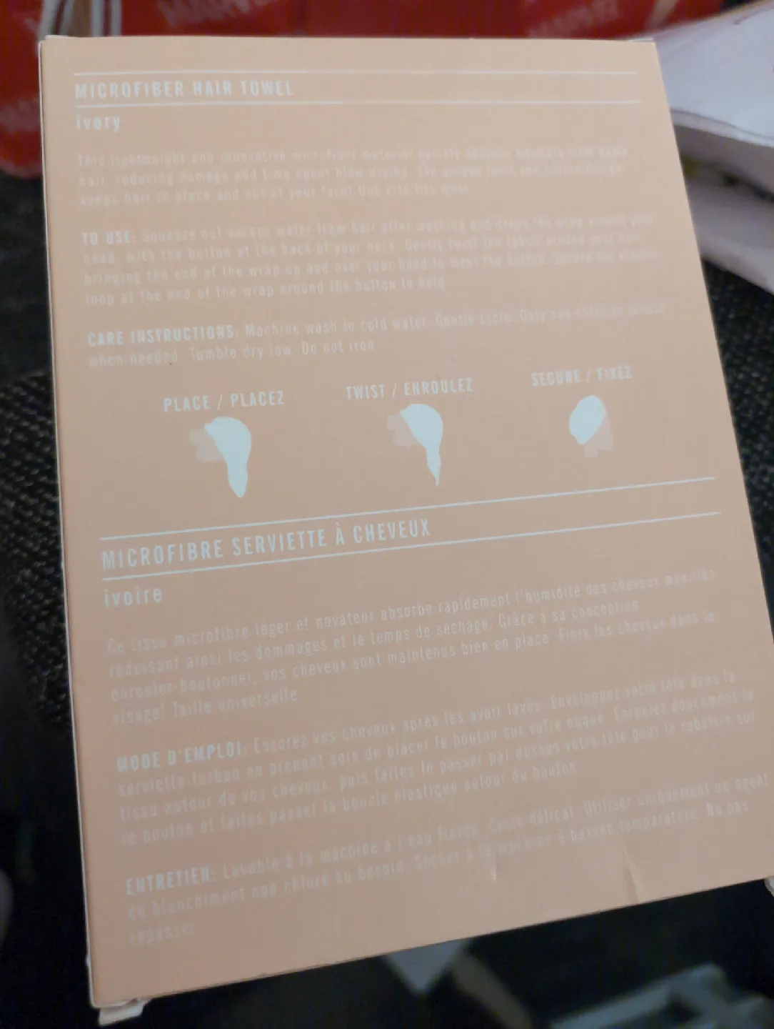 Auria Microfiber Hair Towel - Ivory- brand new image indicator(2)