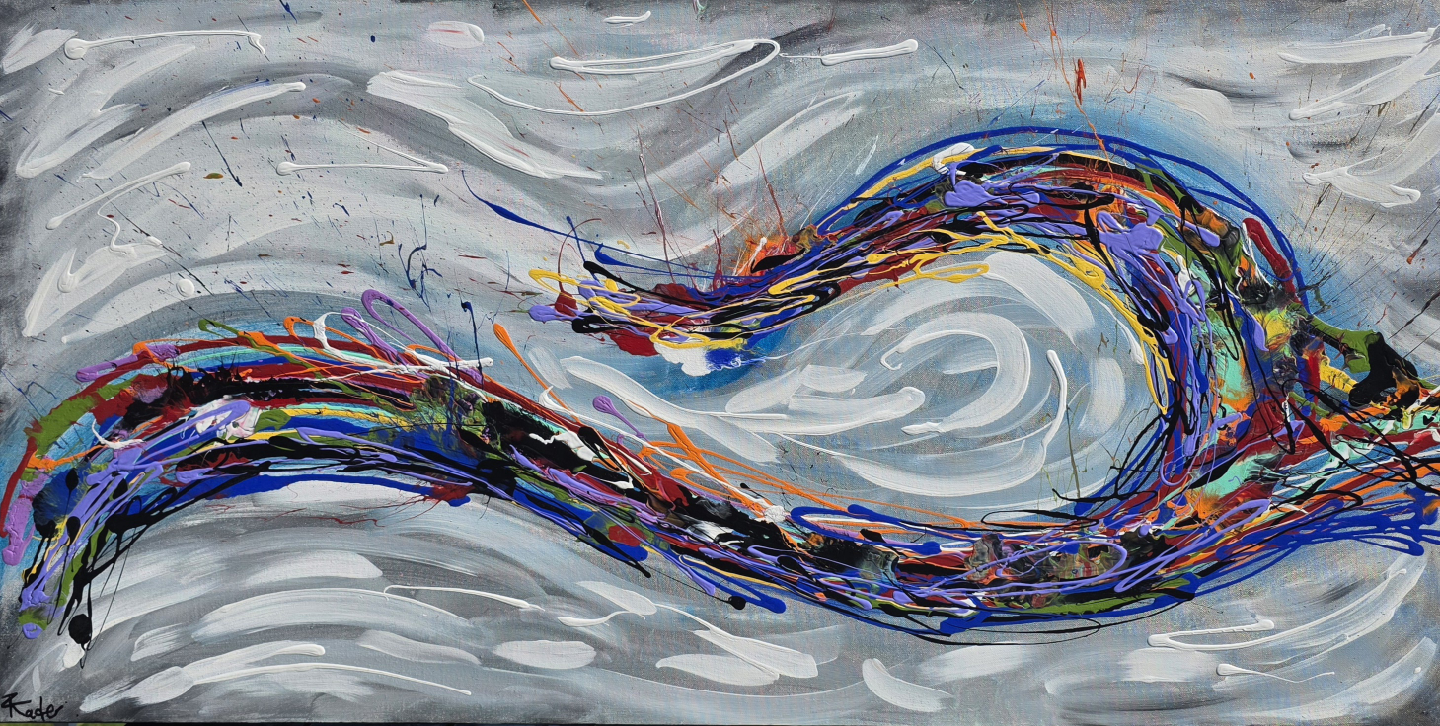Original hand-painted painting by local artist Ocean waves - photo 2