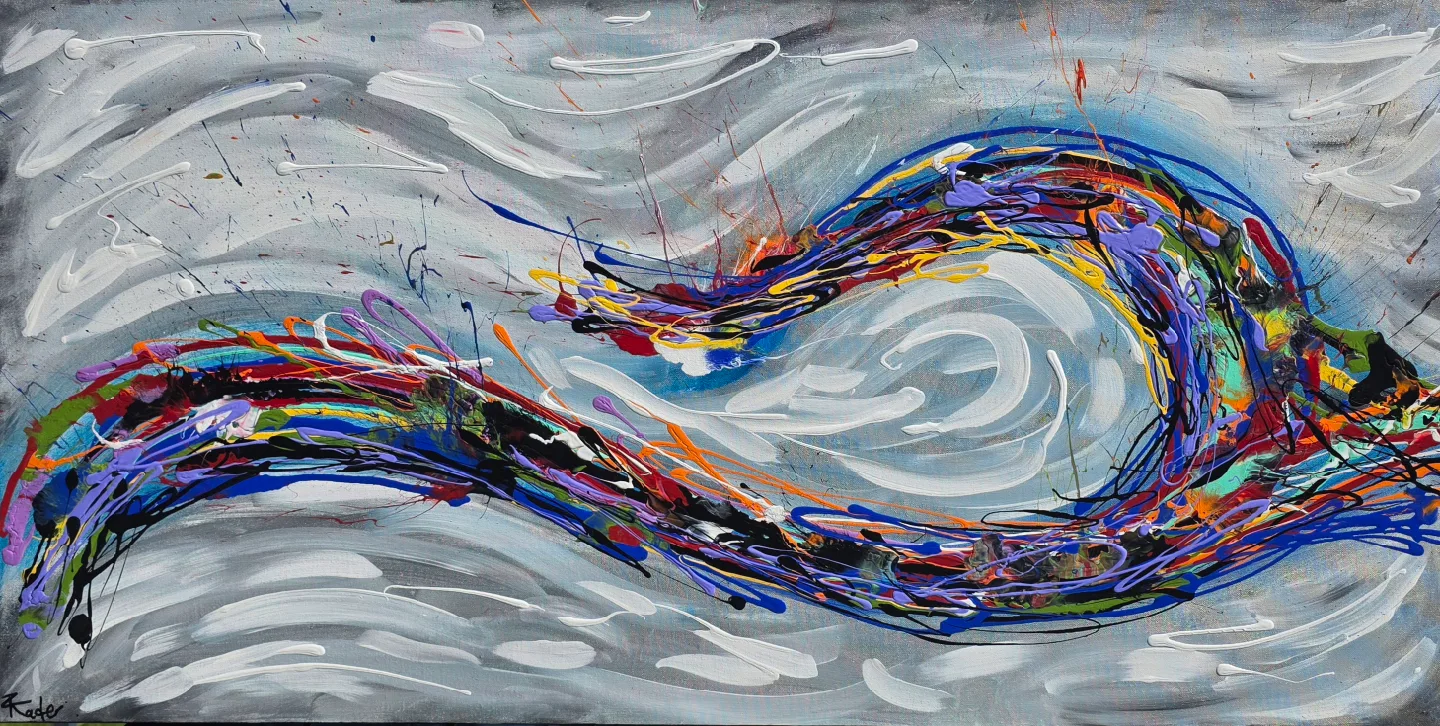 Original hand-painted painting by local artist Ocean waves image indicator(2)