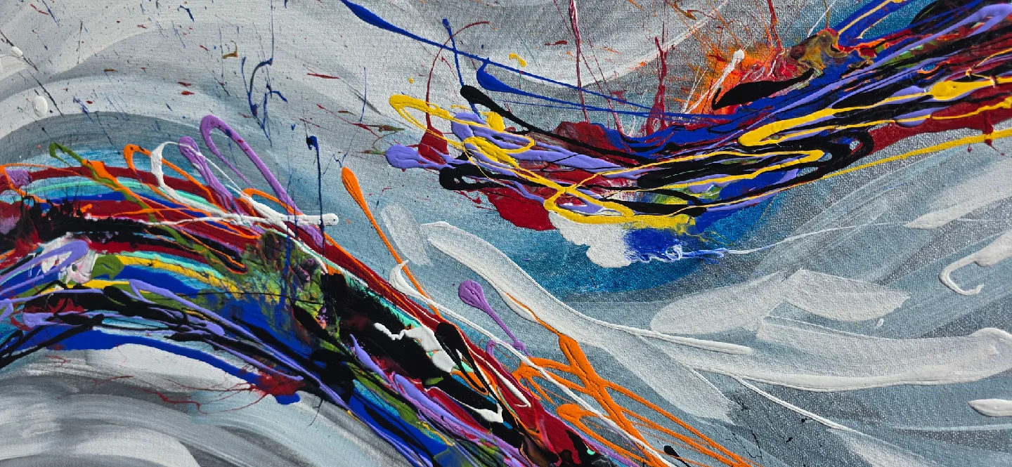 Original hand-painted painting by local artist Ocean waves image indicator(3)