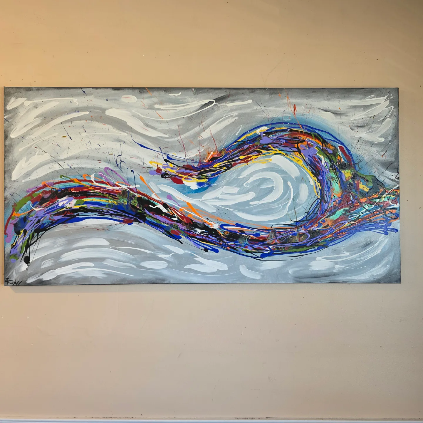 Original hand-painted painting by local artist Ocean waves image indicator(4)