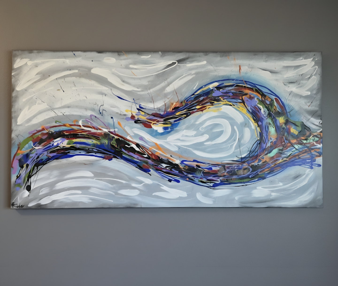Original hand-painted painting by local artist Ocean waves - photo 5