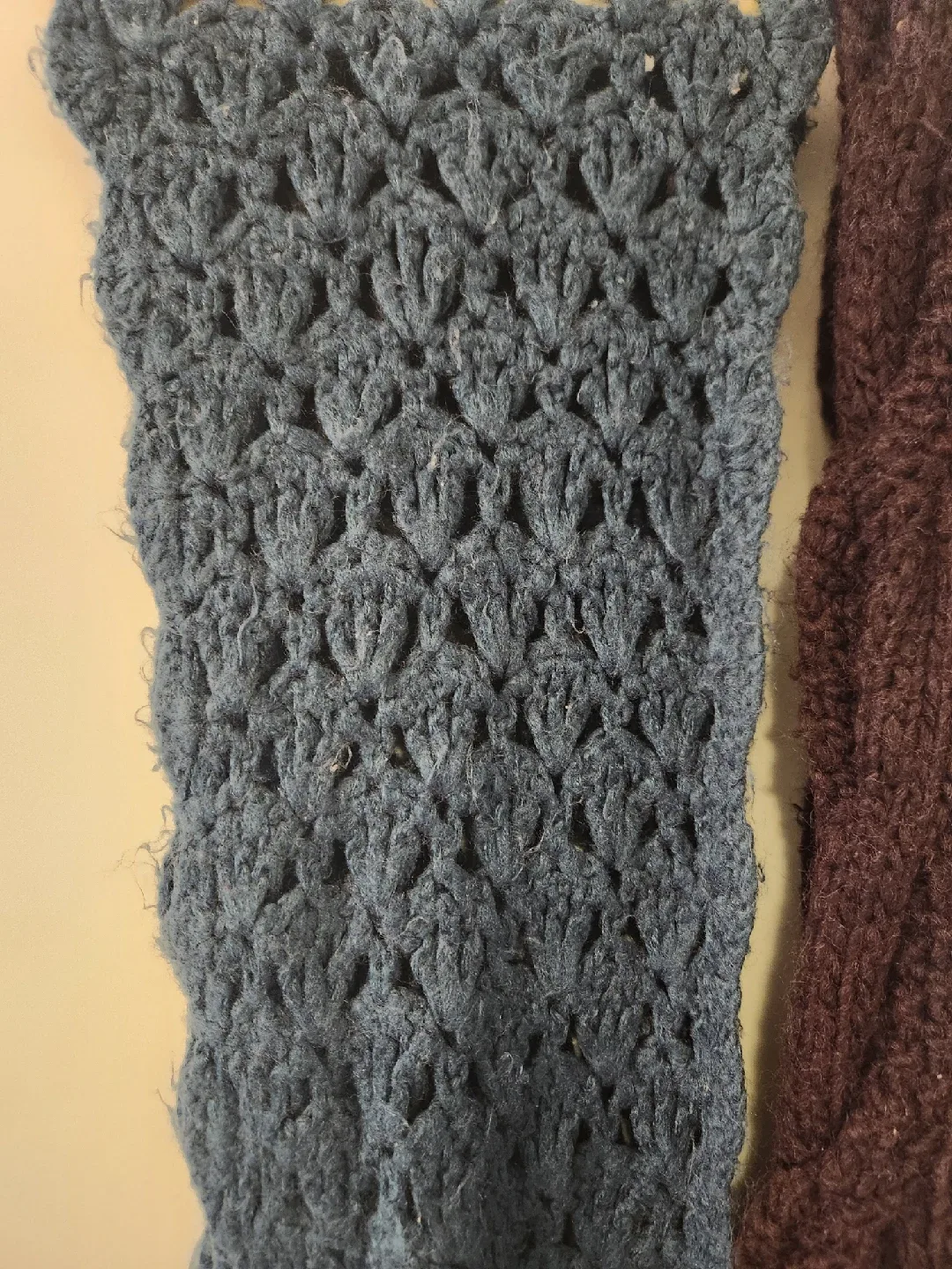 Knitted Scarves - Blue & Burgundy image indicator(3)