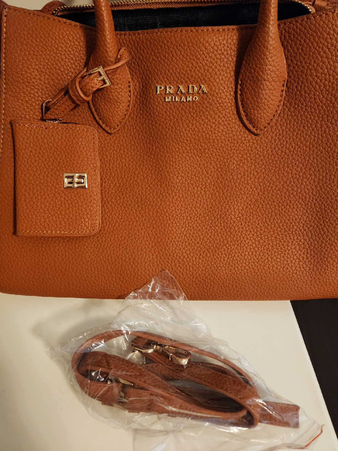 Prada Milano Leather Tote Bag - Brown - photo 2