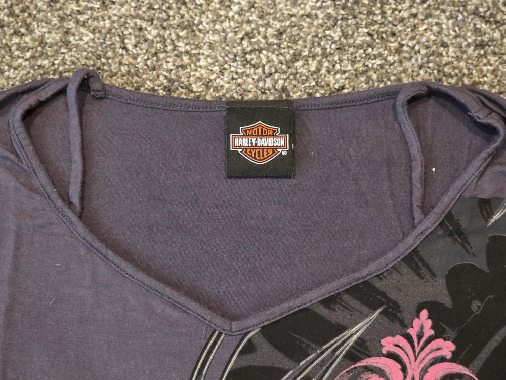 Harley-Davidson Gray Long Sleeve Rhinestoned Top - photo 3