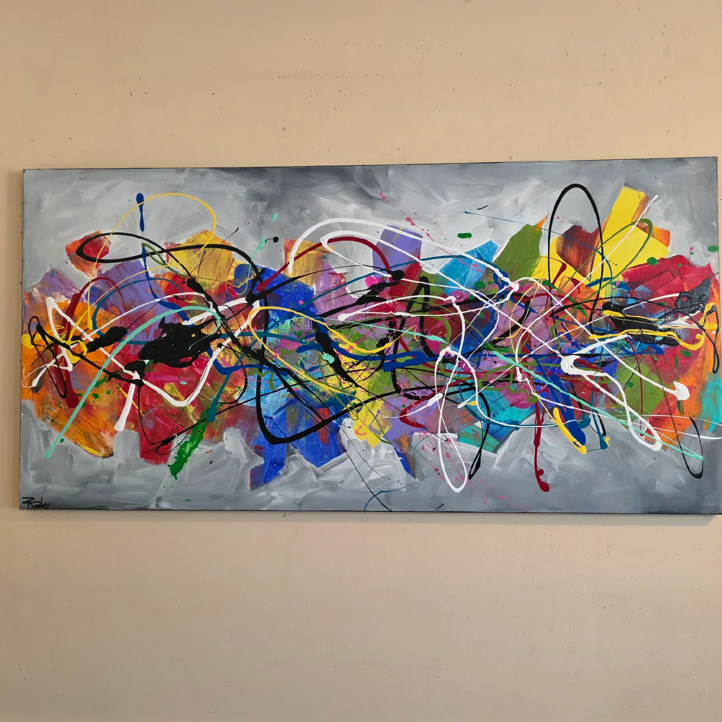 original hand-painted painting by local artist Abstract image indicator(3)