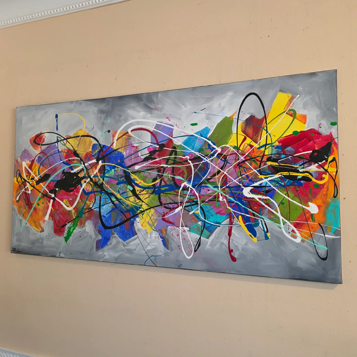 original hand-painted painting by local artist Abstract image indicator(4)