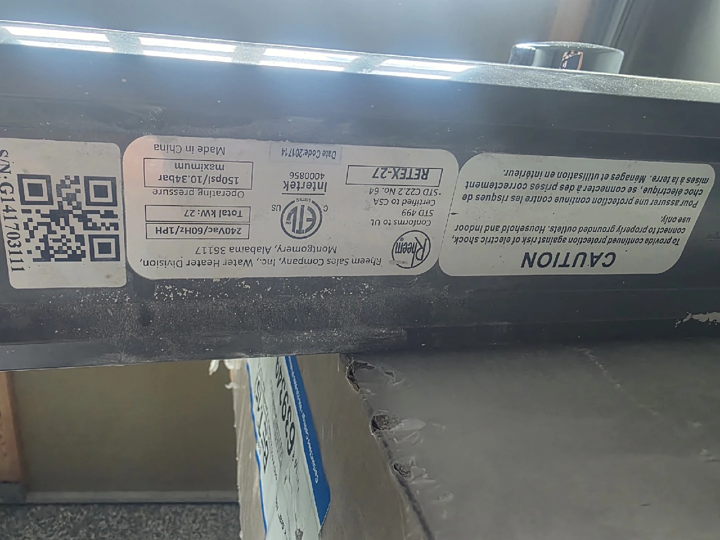 Rheem RETEX-27 Tankless Water Heater - photo 2
