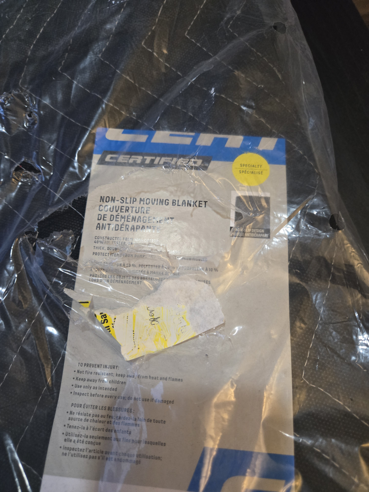 Certified Moving Blanket - 40x72 inches - New