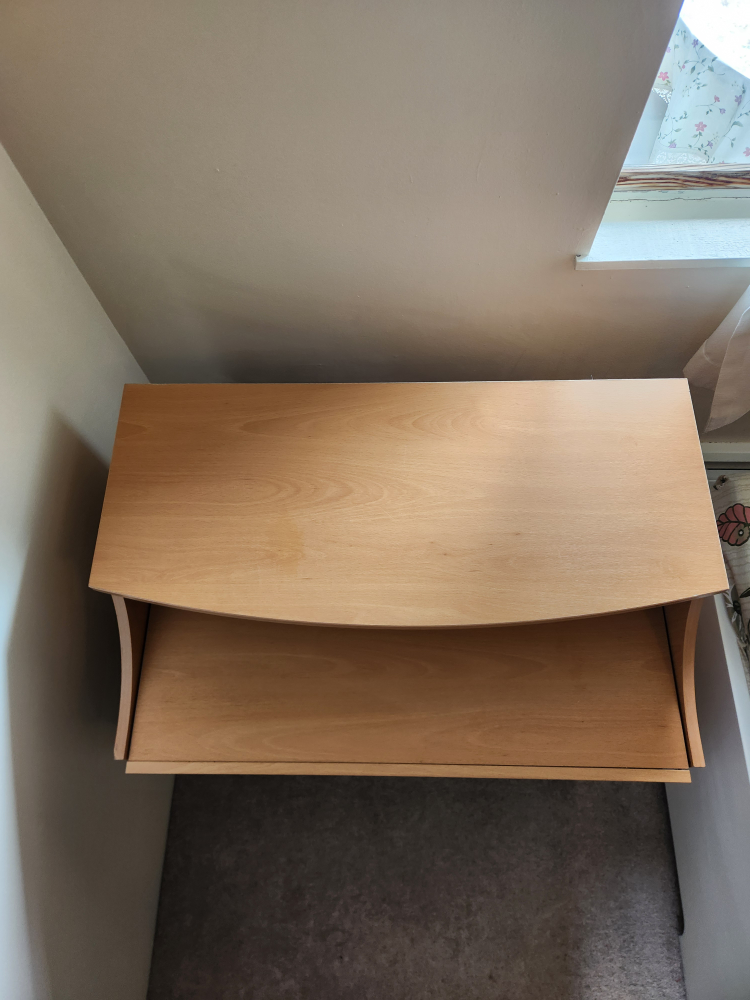 Wooden Desk with Drawer and Shelves - photo 2