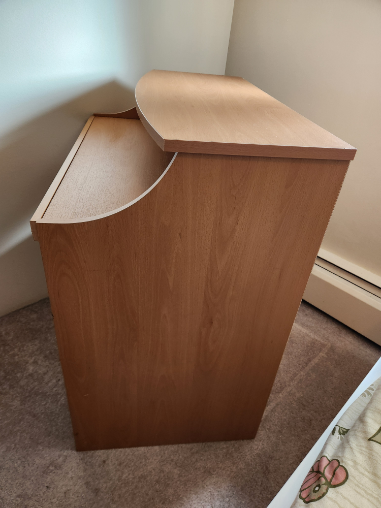 Wooden Desk with Drawer and Shelves - photo 4