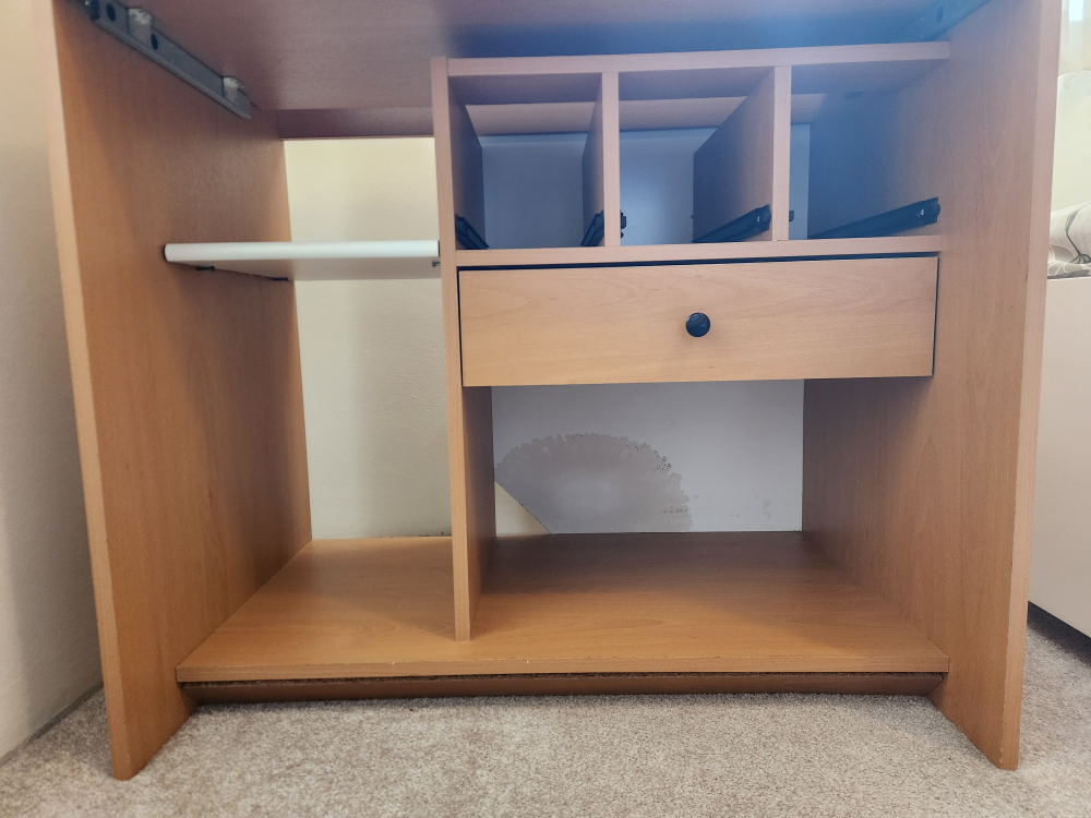 Wooden Desk with Drawer and Shelves - photo 5