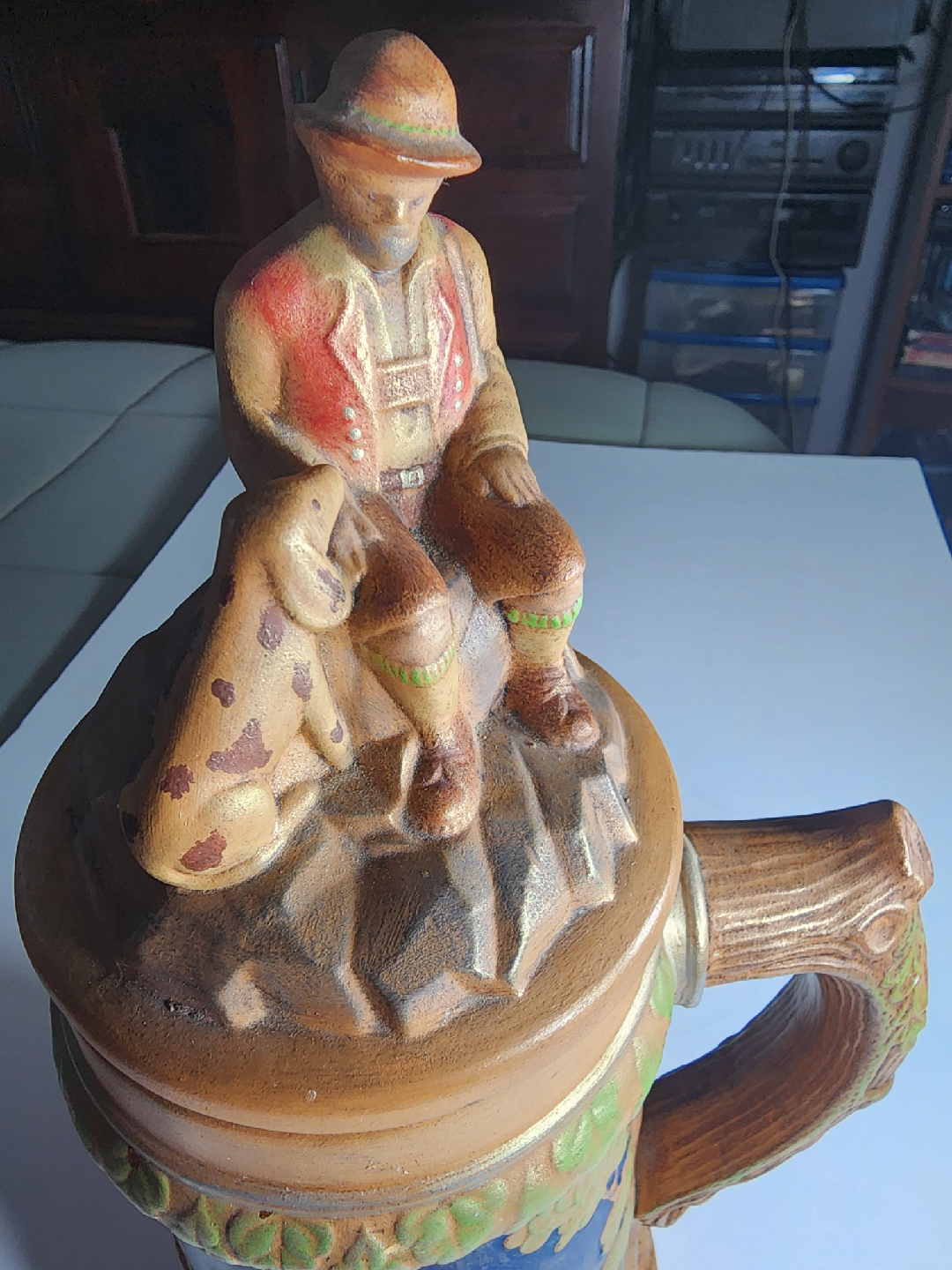 Vintage German Beer Stein with Hunter & Dog - photo 3
