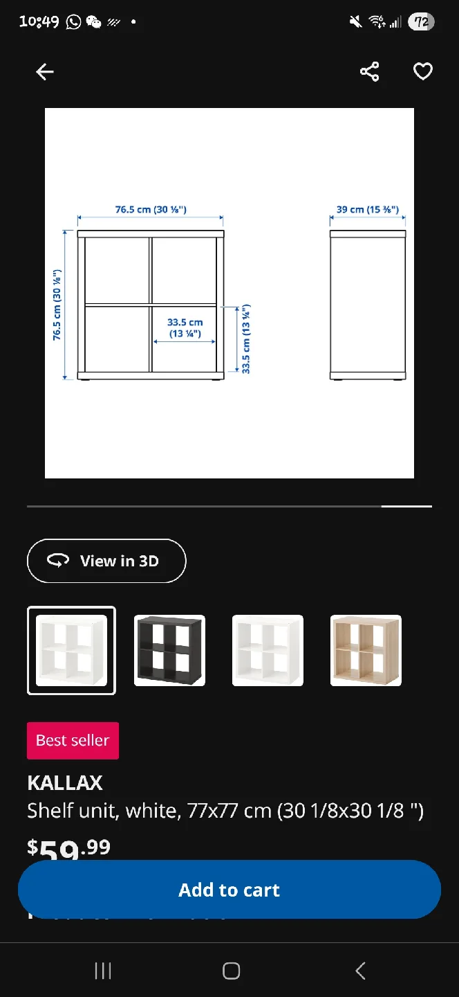 IKEA Kallax Shelf Unit and 4 boxes image indicator(3)