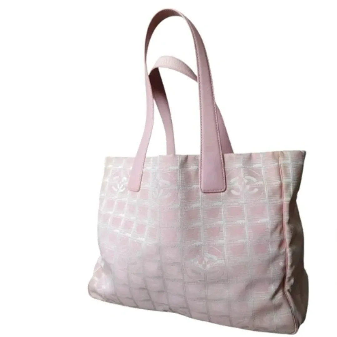 Chanel Pink Nylon CC Travel Line Tote Bag image indicator(10)