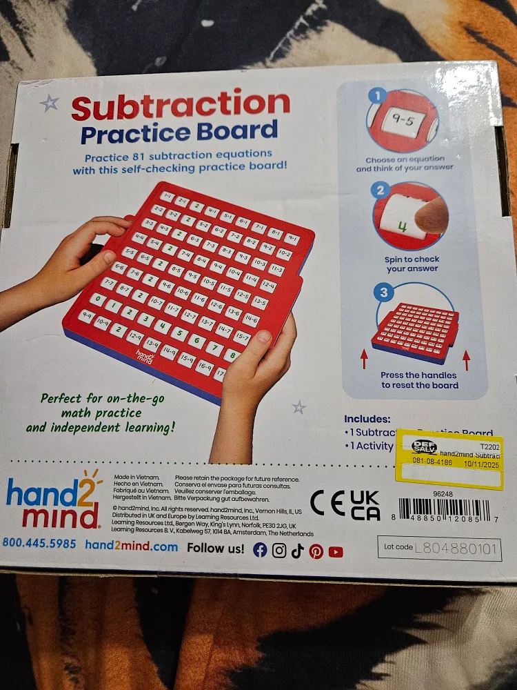 Hand2mind Subtraction Practice Board - Ages 3+ image indicator(2)