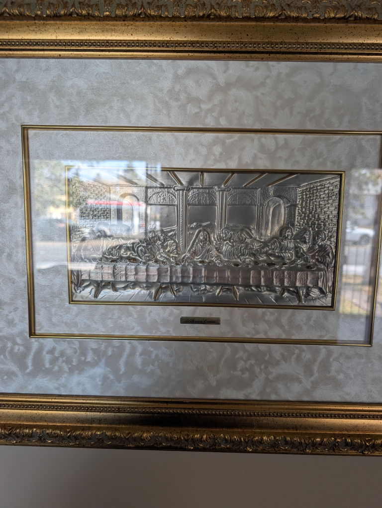 framed picture and sculpture of jesus last supper - photo 3