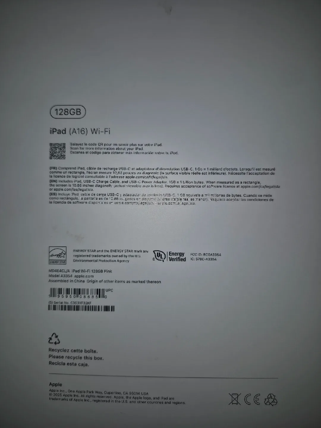 New Apple iPad (A16) Wi-Fi 128GB - Pink image indicator(2)