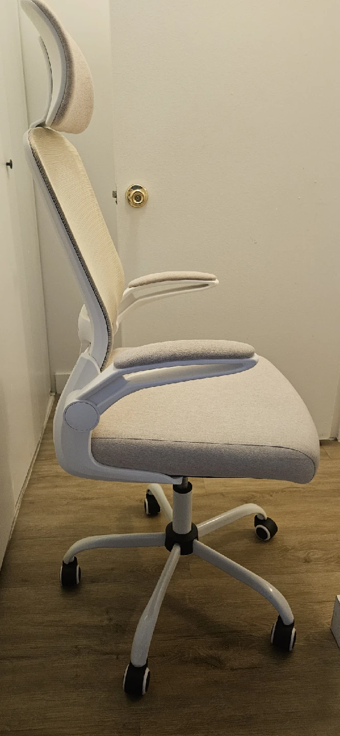 Beige Office Chair with Adjustable Arms - photo 2