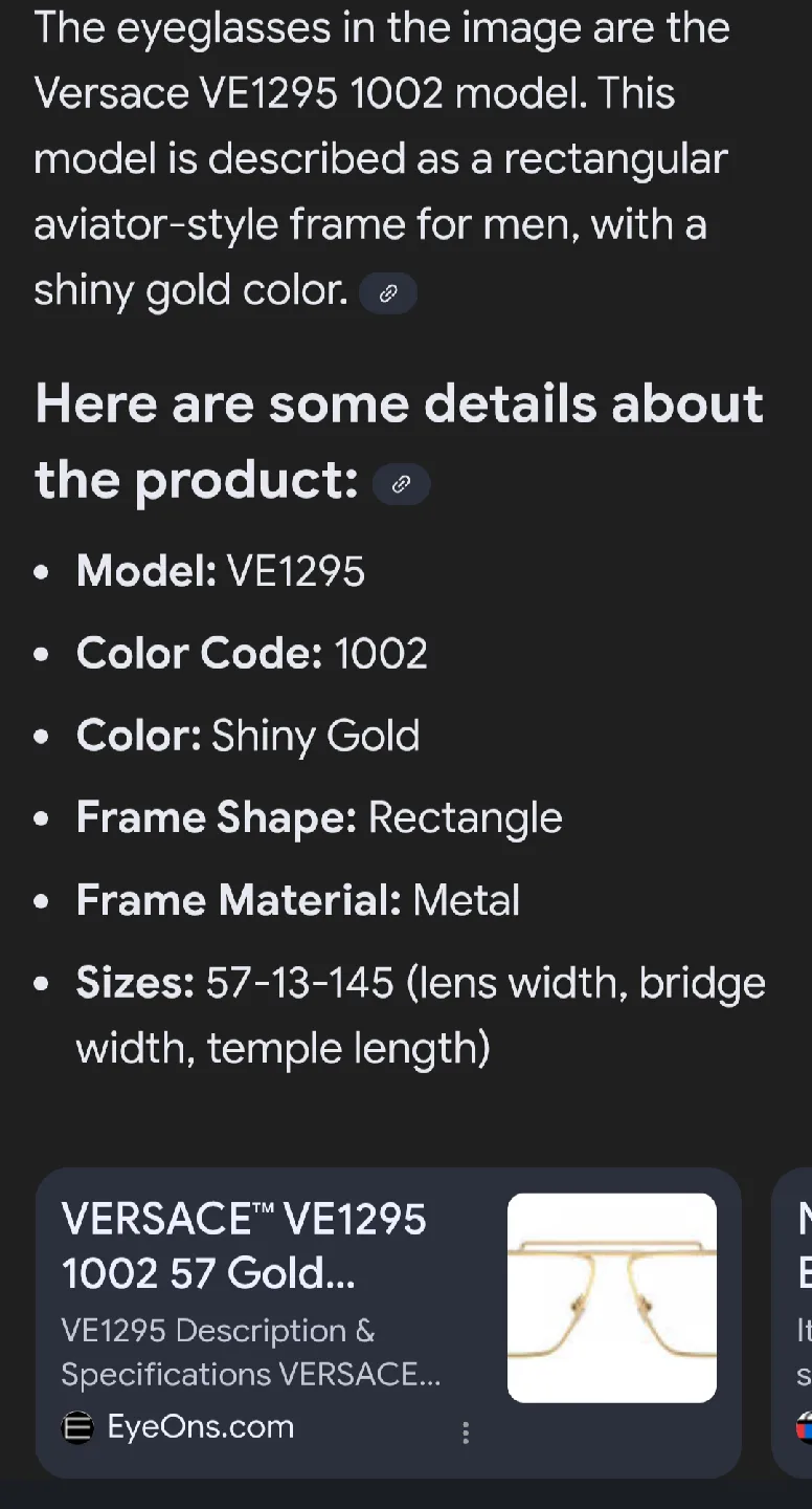 Versace VE1295 1002 Shiny Gold Aviator Eyeglasses image indicator(3)