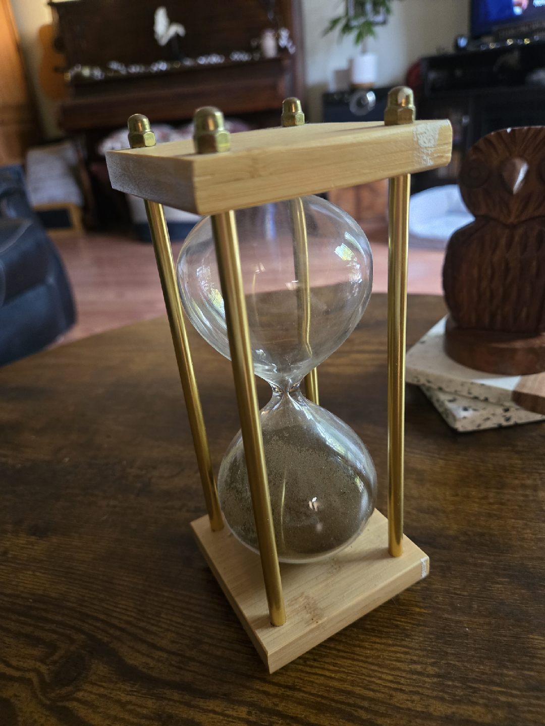 Hourglass Sand Timer with Wooden Frame