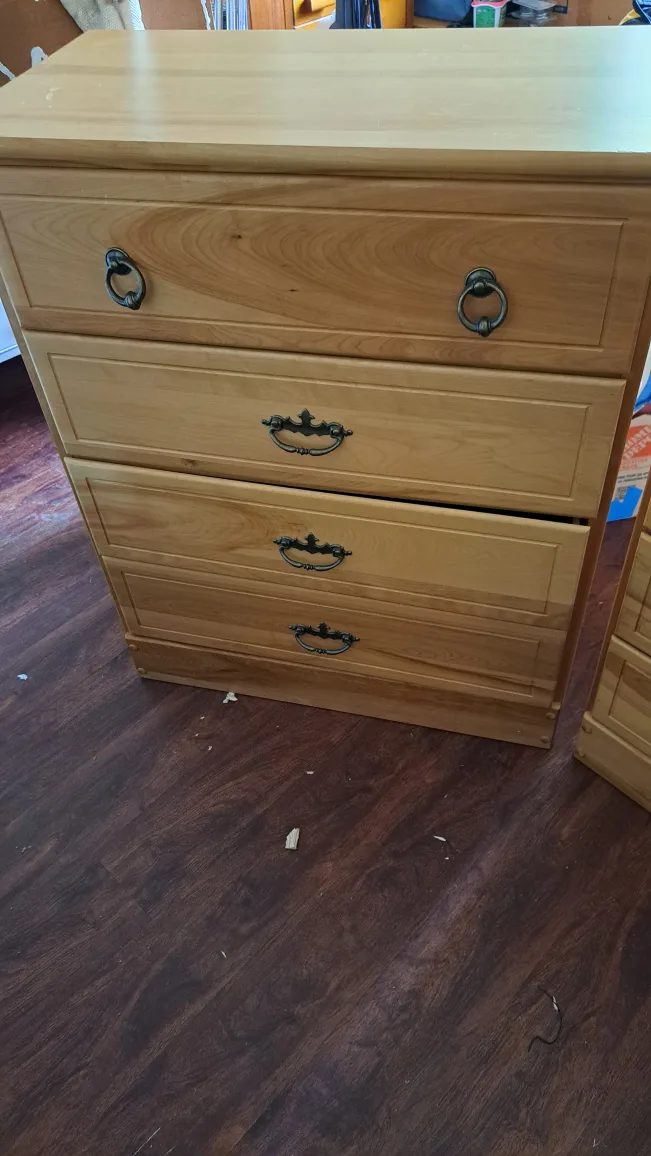 2 Wooden 4-Drawer Dressers. image indicator(3)
