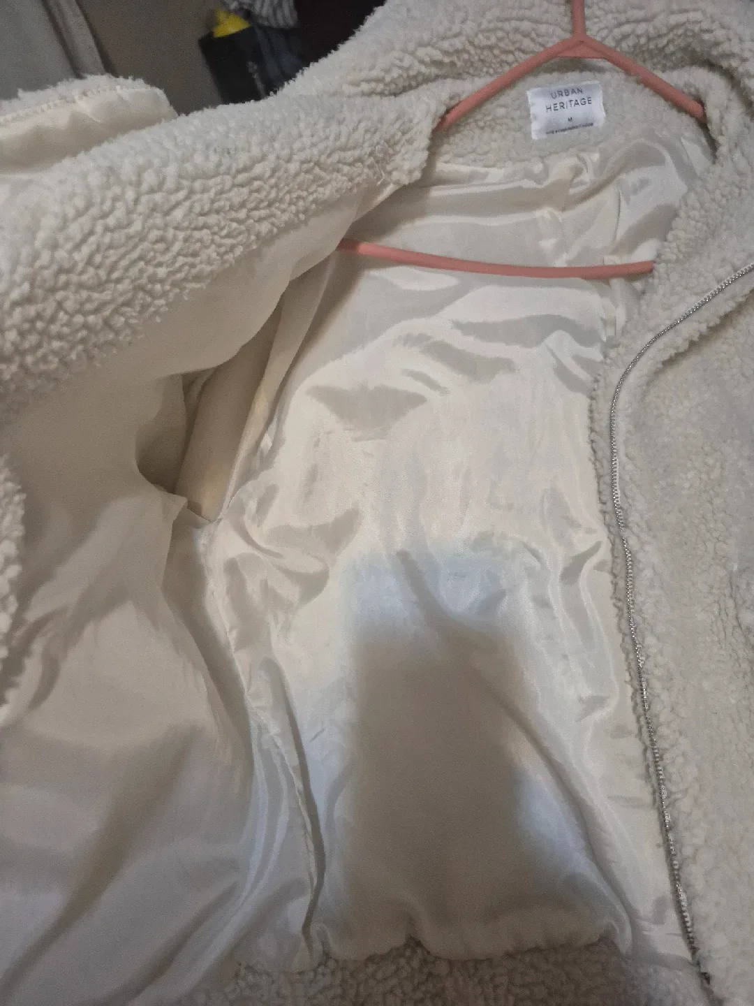 Urban Heritage White Sherpa Jacket - Size M image indicator(4)