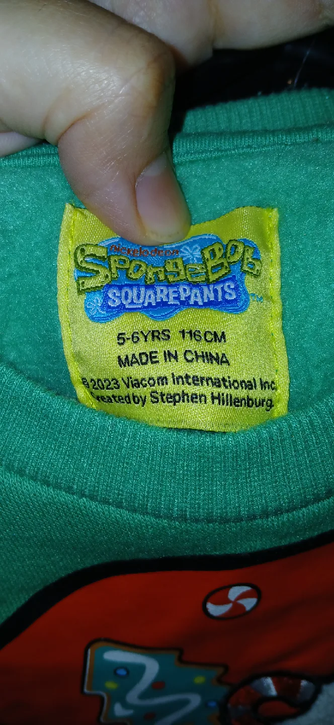 SpongeBob SquarePants Christmas Sweater, Size 5-6 YRS image indicator(3)