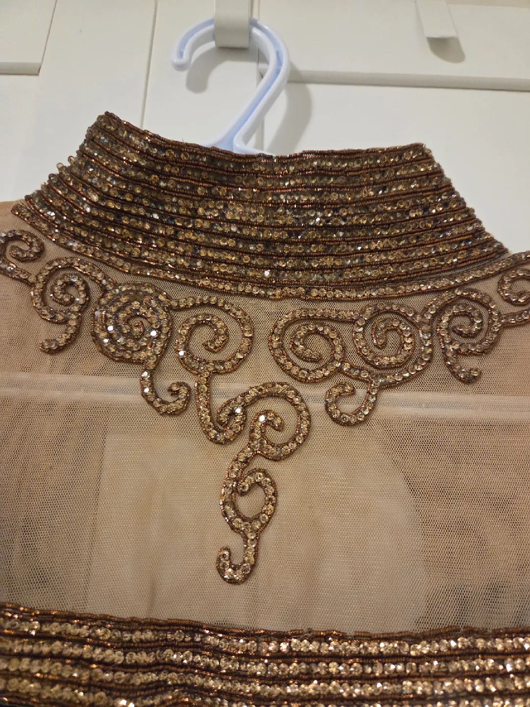 Beige & Black Embroidered Dress image indicator(3)