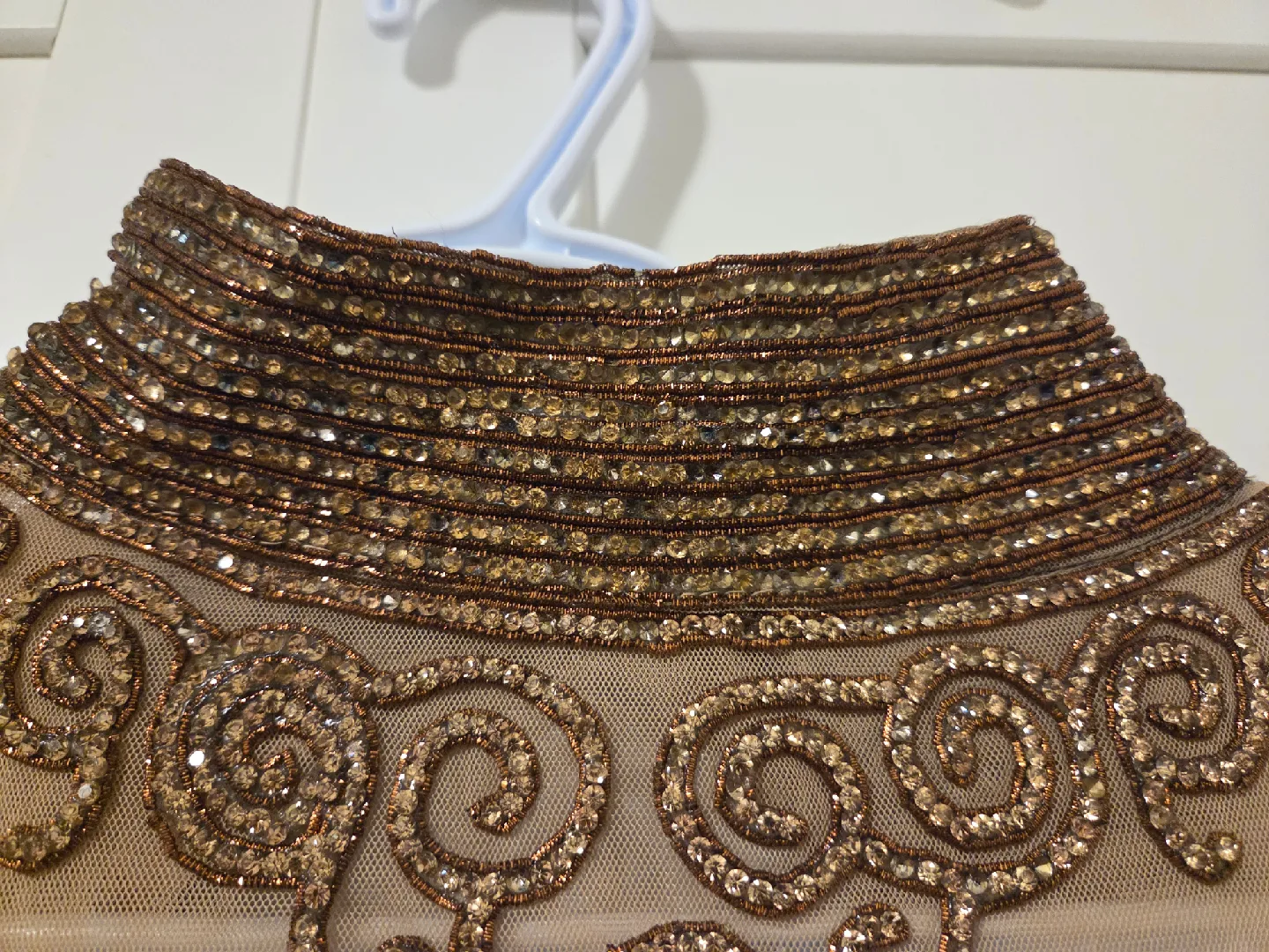 Beige & Black Embroidered Dress image indicator(4)