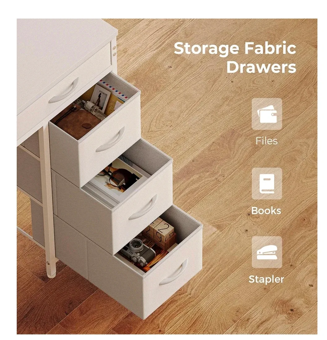 Huuger White Vanity Desk with Drawers image indicator(5)