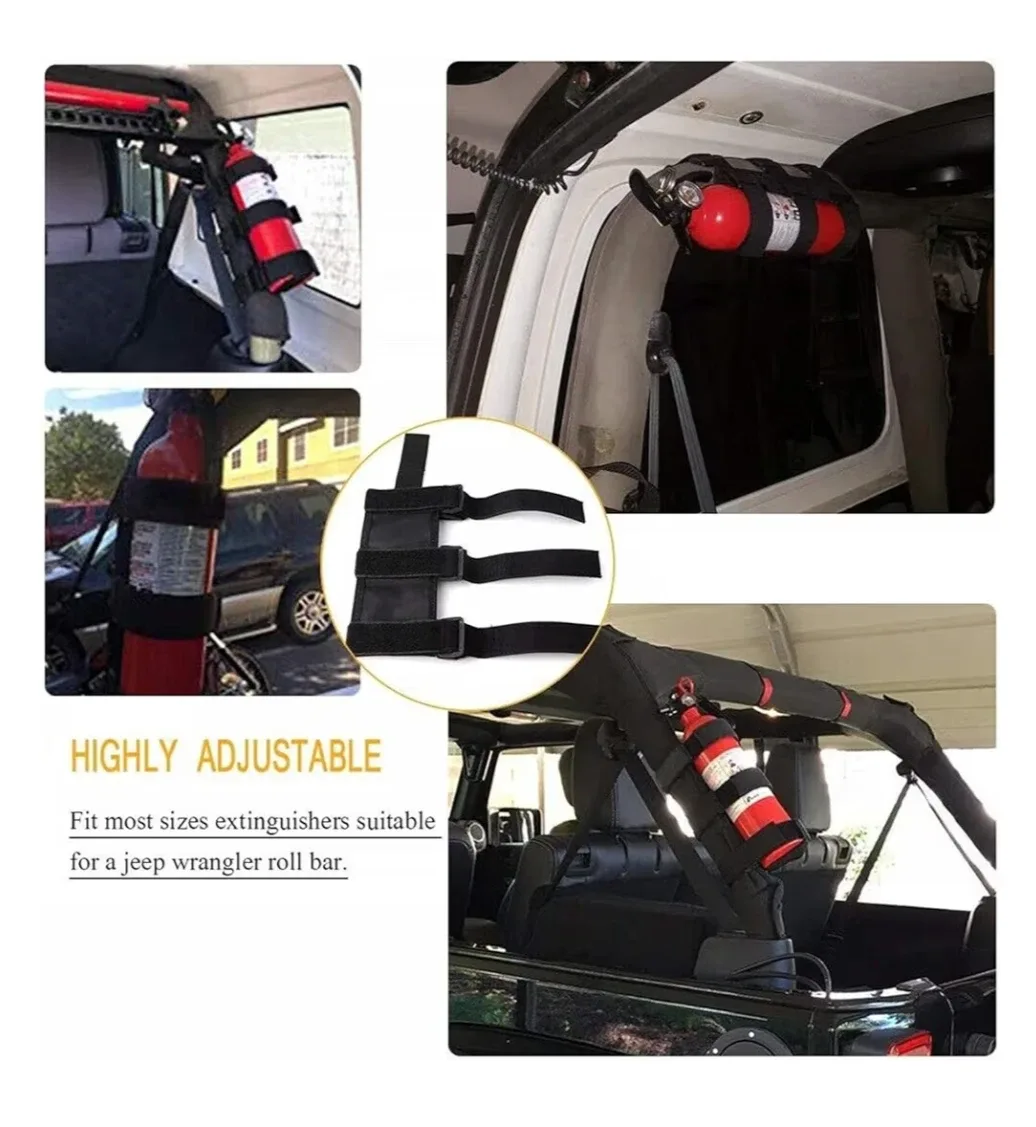 Sevens Fire Extinguisher Holder for Jeep Wrangler Roll Bar image indicator(4)
