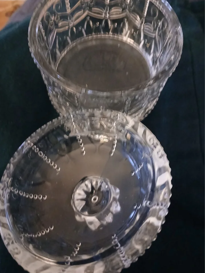 Vintage Clear Glass Candy Dish with Lid image indicator(3)