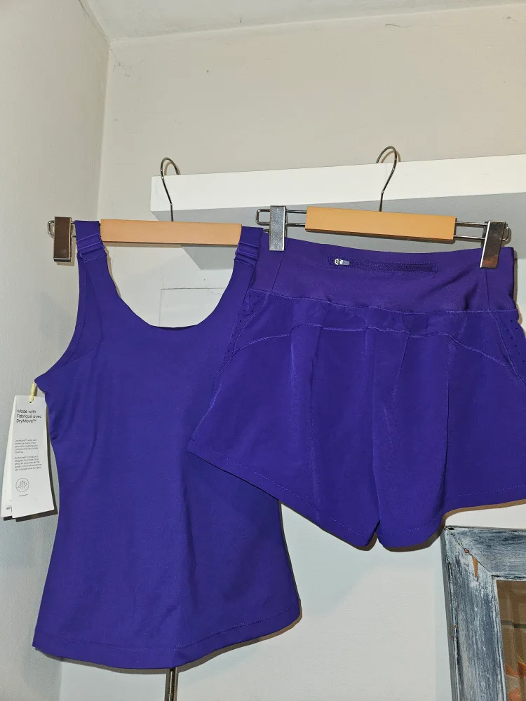 Purple Athletic Shelf-Bra Top & Short Set image indicator(3)