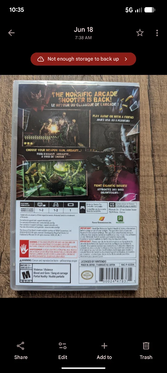 Nintendo switch The House of the Dead Remake image indicator(2)