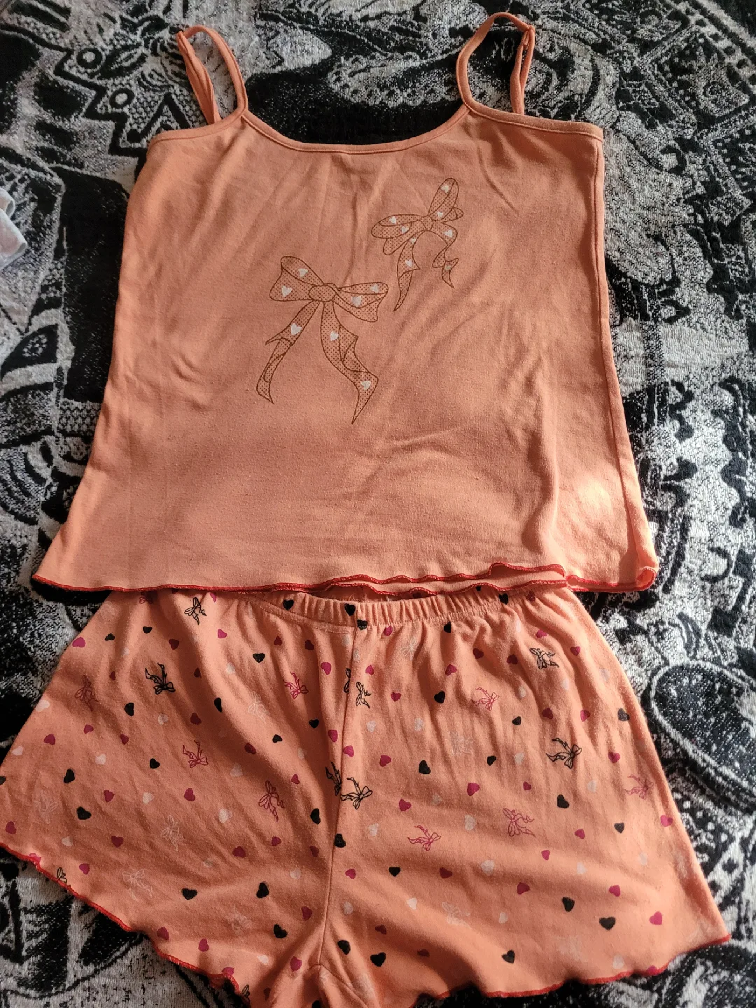 Peach Pajama Set with Bows🧡 Freecycle thumbnail
