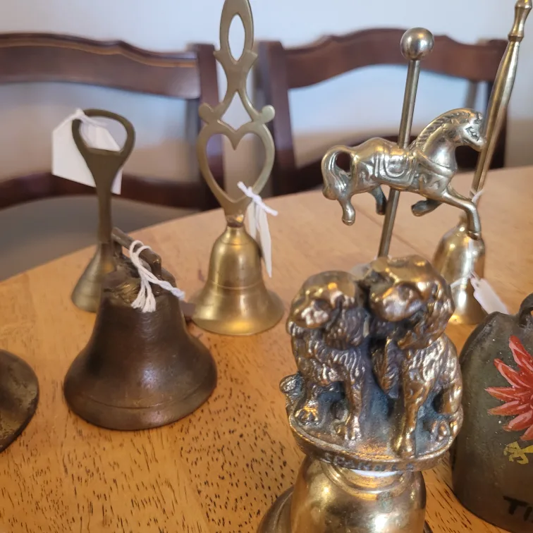 Lot of 13 Vintage Brass Bell Items Selling all 13 Together image indicator(4)