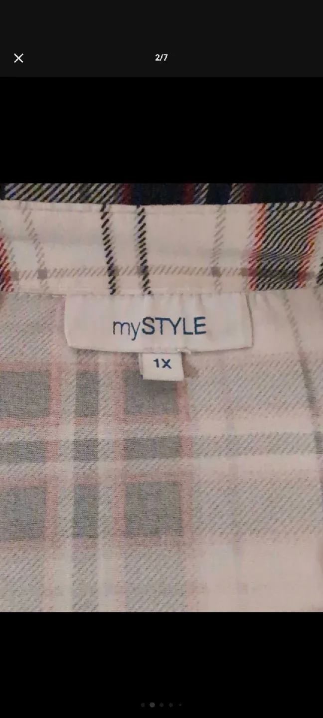 women's Plaid 1X Flannel Shirt thumbnail
