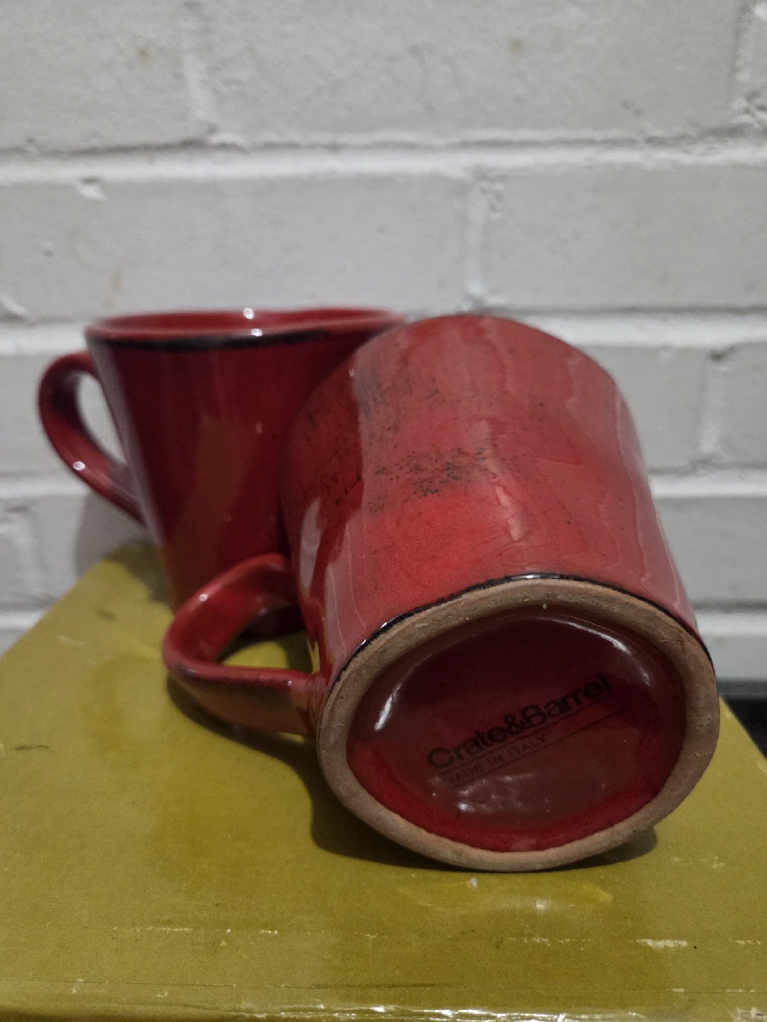 Crate & Barrel Red Mugs - Set of 2 - photo 2