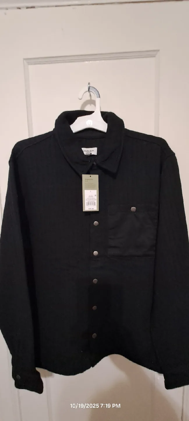 New Universal Thread Black Shirt Jacket - Size L thumbnail