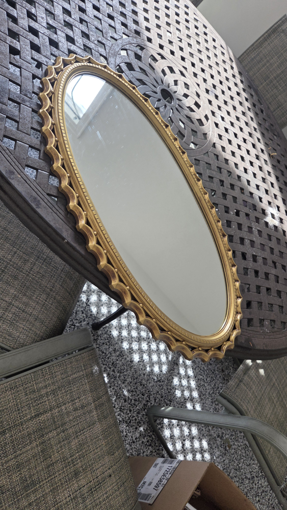 Oval Gold Framed Mirror