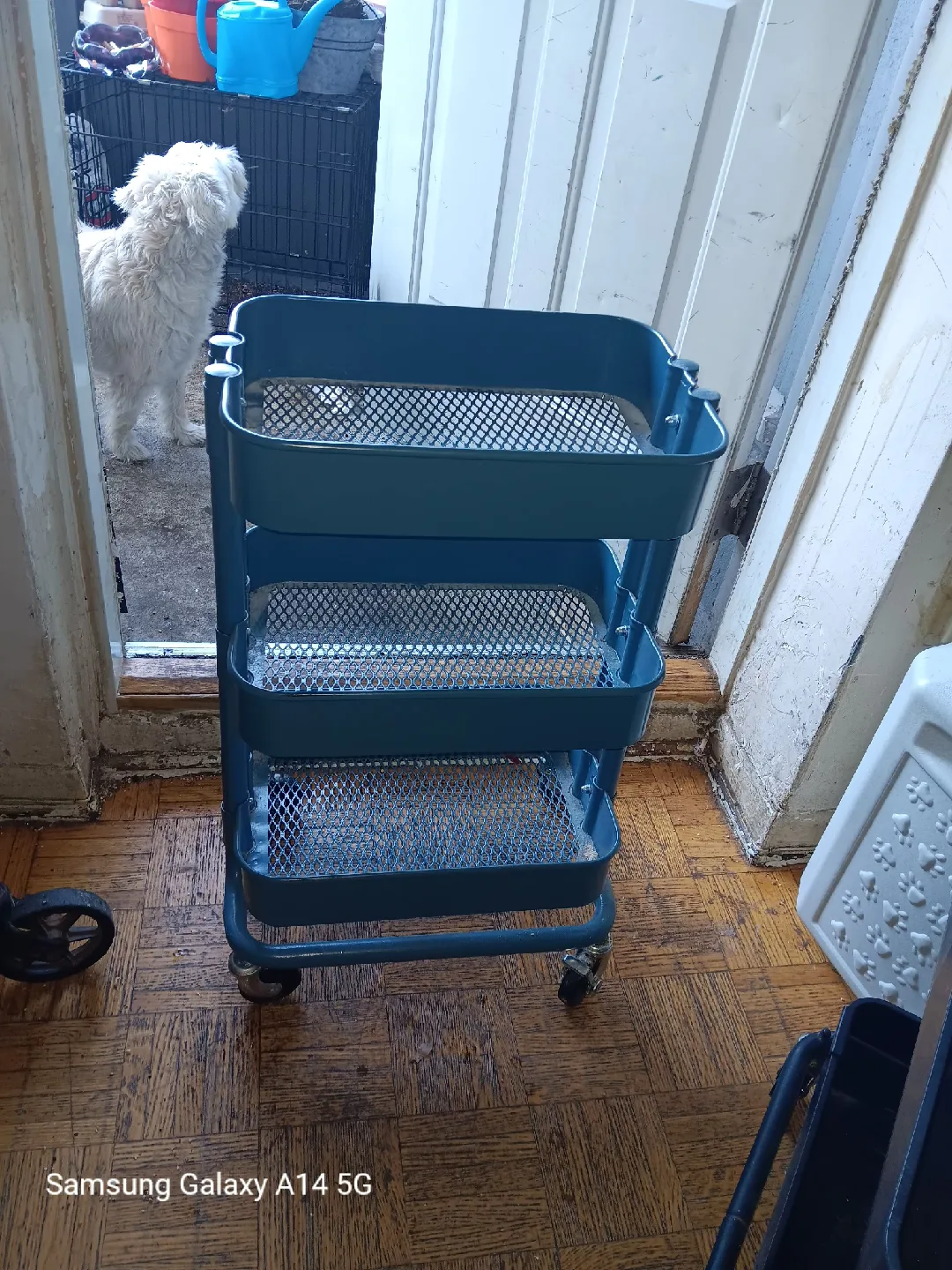 3-Tier Rolling Cart - Blue thumbnail
