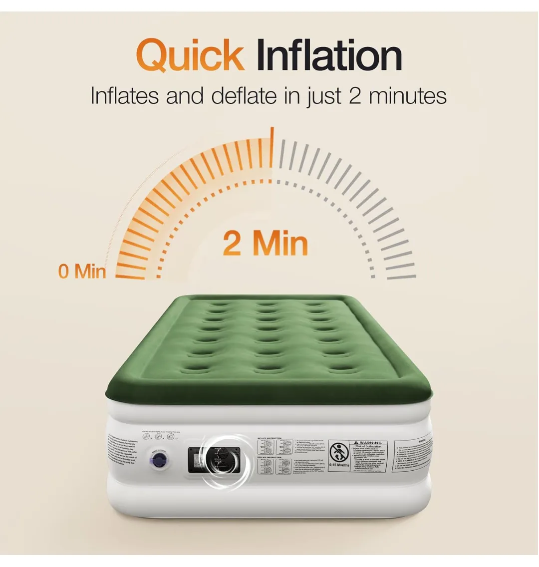Zearna Twin Air Mattress with Built-in Pump - NEW image indicator(2)