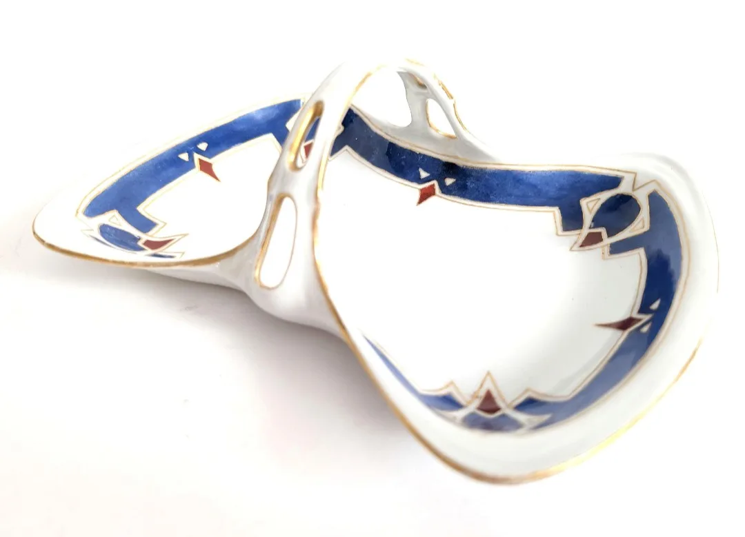 RARE Art Deco Limoges Porcelain Basket ~ Made in France image indicator(2)