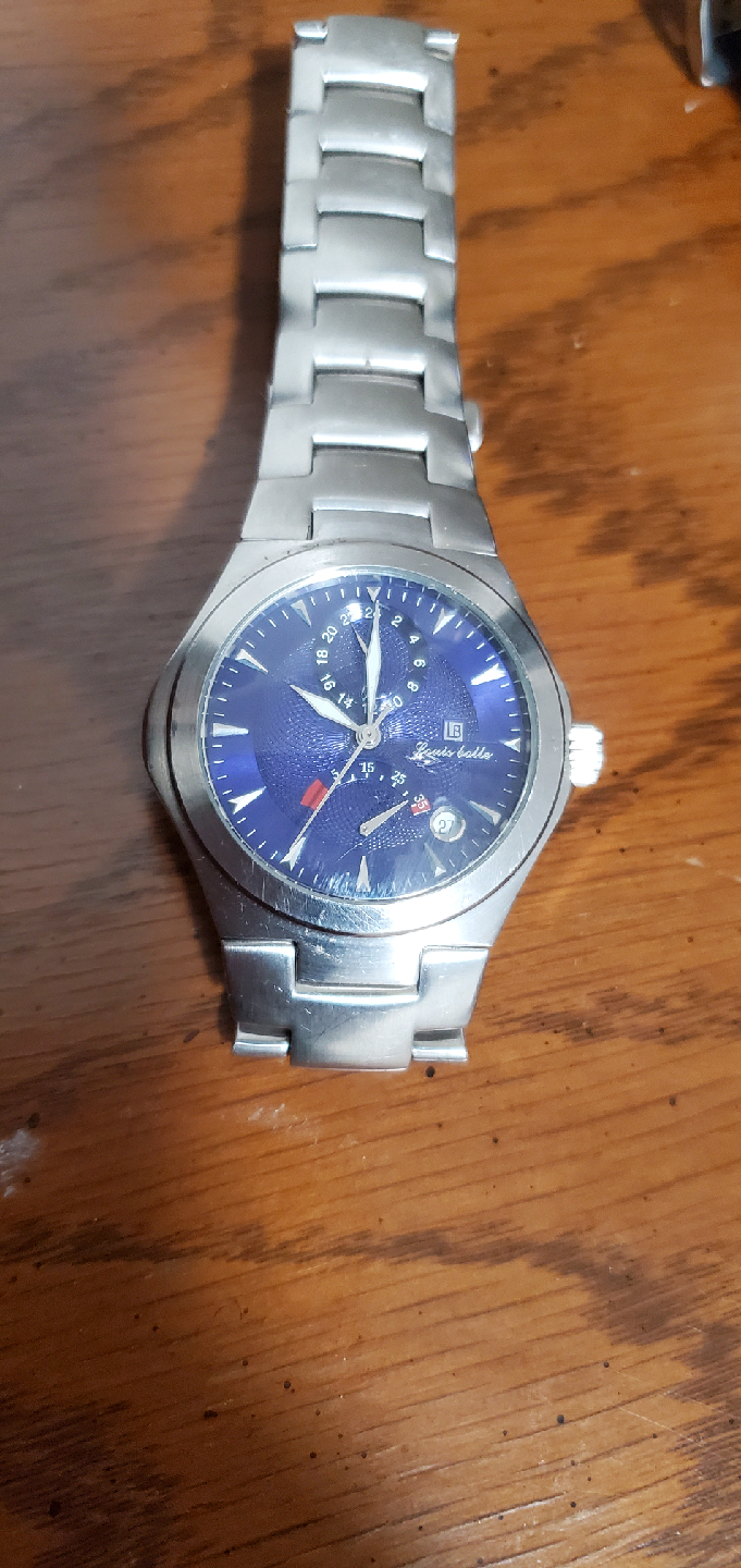 Louis Bolle Blue Dial Stainless Steel Watch (Vintage )