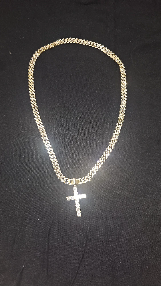 Gold tone Cross Pendant Chain