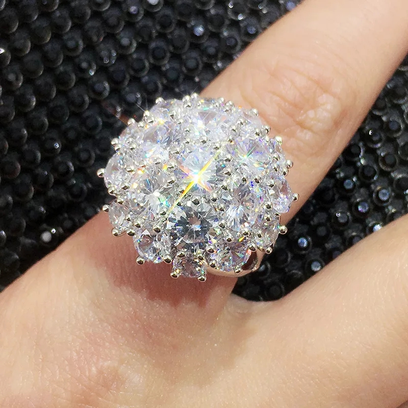 Brand New Sparkling Crystal Cluster Ring